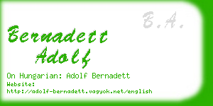 bernadett adolf business card